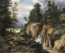 Rocky Landscape with a Waterfall